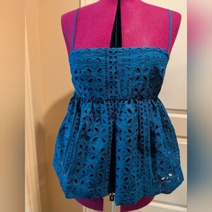 J. Crew Eyelet Camisole, Indigo Blue  Eyelet, M, NWOT